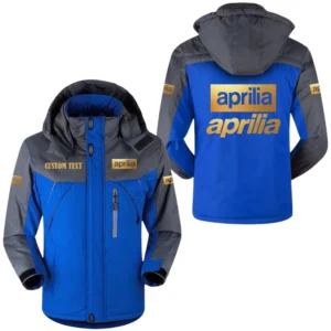 Aprilia Golden Logo Windbreaker Windproof Waterproof Jacket Detachable Hood Velvet-Lined Warm Durable, Custom Name HAHA170125Y11WJVAPRG