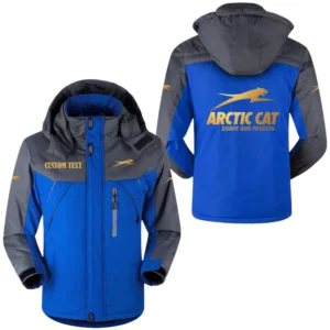 Arctic Cat Golden Logo Windbreaker Windproof Waterproof Jacket Detachable Hood Velvet-Lined Warm Durable, Custom Name HAHA170125Y11WJVARCG
