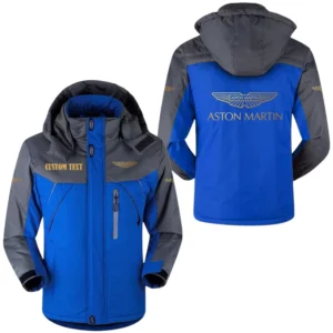 Aston Martin Golden Logo Windproof Waterproof Jacket Detachable Hood Velvet-Lined Warm Durable, Custom Name HAHA170125Y11WJVASMG