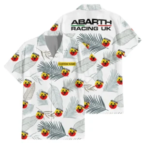 Abarth Exclusive Logo Hawaiian Shirt Tropical Leaves Seamless Pattern All-over Print For Men Women Kids, Custom Name HIHI140125Y7HWLS1ABA