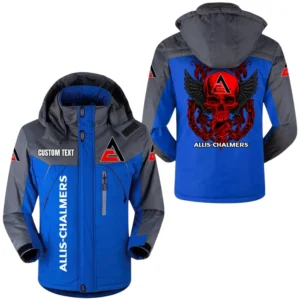 Allis Chalmers Windbreaker Exclusive Logo Windproof Waterproof Jacket Detachable Hood Velvet-Lined Warm Durable, Custom Name TN180225Y11WJVCT1ALC