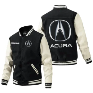 Acura Jacket Men's Baseball Jacket With PU Leather Sleeve, Custom Name HG180225Y15BJPUCT1ACU