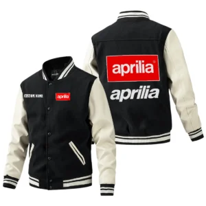 Aprilia Jacket Men’s Baseball Jacket With PU Leather Sleeve, Custom Name HG180225Y15BJPUCT1APR