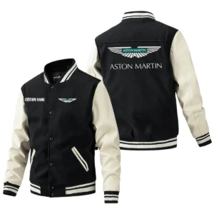 Aston Martin Jacket Men’s Baseball Jacket With PU Leather Sleeve, Custom Name HG180225Y15BJPUCT1ASM