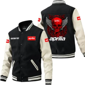Aprilia Jacket Men’s Baseball Jacket With PU Leather Sleeve, Custom Name HG180225Y15BJPUCT2APR