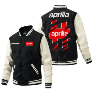 Aprilia Jacket Men’s Baseball Jacket With PU Leather Sleeve, Custom Name HG180225Y15BJPUCT3APR