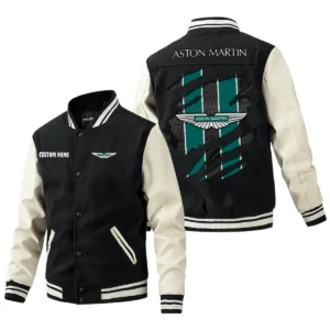 Aston Martin Jacket Men’s Baseball Jacket With PU Leather Sleeve, Custom Name HG190225Y15BJPUCT3ASM