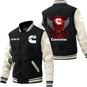 Cummins Jacket Men’s Baseball Jacket With PU Leather Sleeve, Custom Name HG200225Y15BJPUCT2CUM