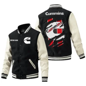 Cummins Jacket Men’s Baseball Jacket With PU Leather Sleeve, Custom Name HG200225Y15BJPUCT3CUM