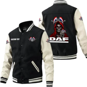 Daf Jacket Men’s Baseball Jacket With PU Leather Sleeve, Custom Name HG200225Y15BJPUCT4DAF