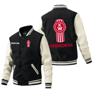 Kenworth Jacket Men’s Baseball Jacket With PU Leather Sleeve, Custom Name HG240225Y15BJPUCT1KEN