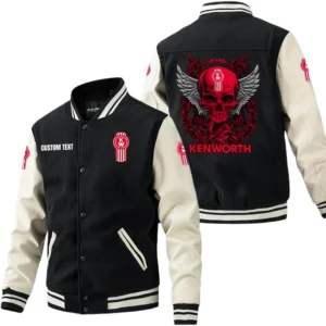 Kenworth Jacket Men’s Baseball Jacket With PU Leather Sleeve, Custom Name HG240225Y15BJPUCT2KEN