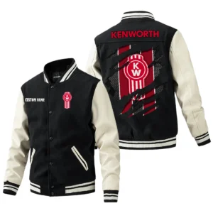 Kenworth Jacket Men’s Baseball Jacket With PU Leather Sleeve, Custom Name HG240225Y15BJPUCT3KEN