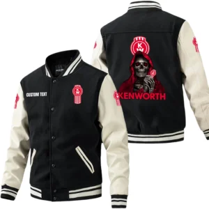 Kenworth Jacket Men’s Baseball Jacket With PU Leather Sleeve, Custom Name HG240225Y15BJPUCT4KEN