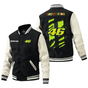 46 Jacket Men’s Baseball Jacket With PU Leather Sleeve, Custom Name HG260225Y15BJPUCT146R