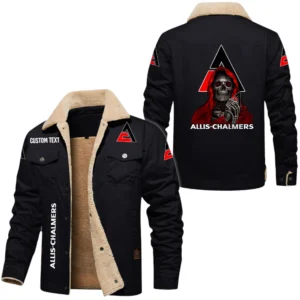 Allis Chalmers Exclusive Logo Fleece-lined Thick Jacket, Fur Lapel Collar Warm Custom Name TN150325Y10FLJCT1ALC