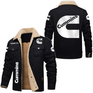 Cummins Exclusive Logo Fleece-lined Thick Jacket, Fur Lapel Collar Warm Custom Name TN150325Y10FLJCT1CUM