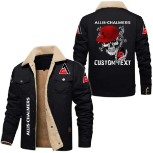 Allis Chalmers Exclusive Logo Fleece-lined Thick Jacket, Fur Lapel Collar Warm Custom Name TN150325Y10FLJCT2ALC