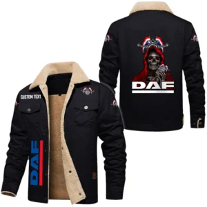 DAF Exclusive Logo Fleece-lined Thick Jacket, Fur Lapel Collar Warm Custom Name TN150325Y10FLJCT2DAF