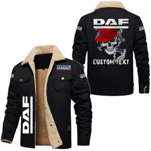 DAF Exclusive Logo Fleece-lined Thick Jacket, Fur Lapel Collar Warm Custom Name TN150325Y10FLJCT3DAF
