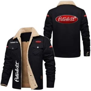 Peterbilt Exclusive Logo Fleece-lined Thick Jacket, Fur Lapel Collar Warm Custom Name TN170325Y10FLJCT1PET