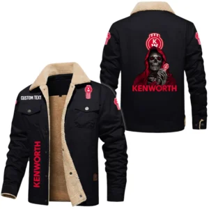 Kenworth Exclusive Logo Fleece-lined Thick Jacket, Fur Lapel Collar Warm Custom Name TN170325Y10FLJCT2KEN