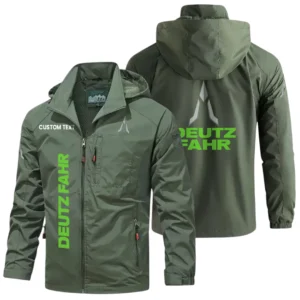 Deutz Fahr Windbreaker Jacket Hooded Detachable, Outdoor Windproof Running Jacket, Custom Text HIHI060325Y28WJ86DEF