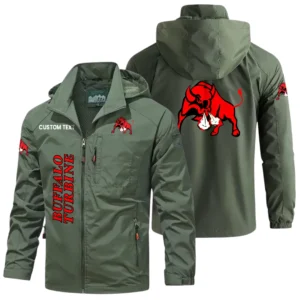 Buffalo Turbine Windbreaker Jacket Hooded Detachable, Outdoor Windproof Running Jacket, Custom Text HIHI100325Y28WJ86BUT