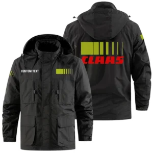 CLAAS Exclusive Logo Windbreaker Jacket Hooded Detachable, Outdoor Jacket Multi Pocket, Custom Name HIDI190325Y26WMPCLA