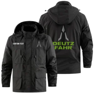 Deutz Fahr Exclusive Logo Windbreaker Jacket Hooded Detachable, Outdoor Jacket Multi Pocket, Custom Name HIDI190325Y26WMPDEF