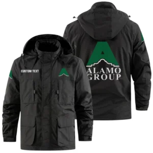 Alamo Group Exclusive Logo Windbreaker Jacket Hooded Detachable, Outdoor Jacket Multi Pocket, Custom Name HIDI200325Y26WMPALG