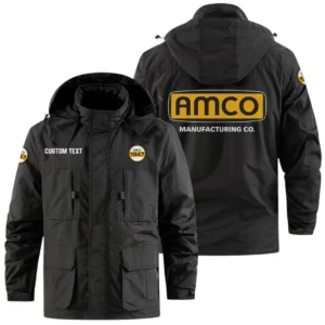 AMCO Exclusive Logo Windbreaker Jacket Hooded Detachable, Outdoor Jacket Multi Pocket, Custom Name HIDI200325Y26WMPAMM