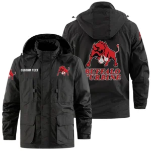 Buffalo Turbine Exclusive Logo Windbreaker Jacket Hooded Detachable, Outdoor Jacket Multi Pocket, Custom Name HIDI200325Y26WMPBUT