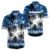 Navy Tropical Flower