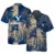 Navy Tropical Flower