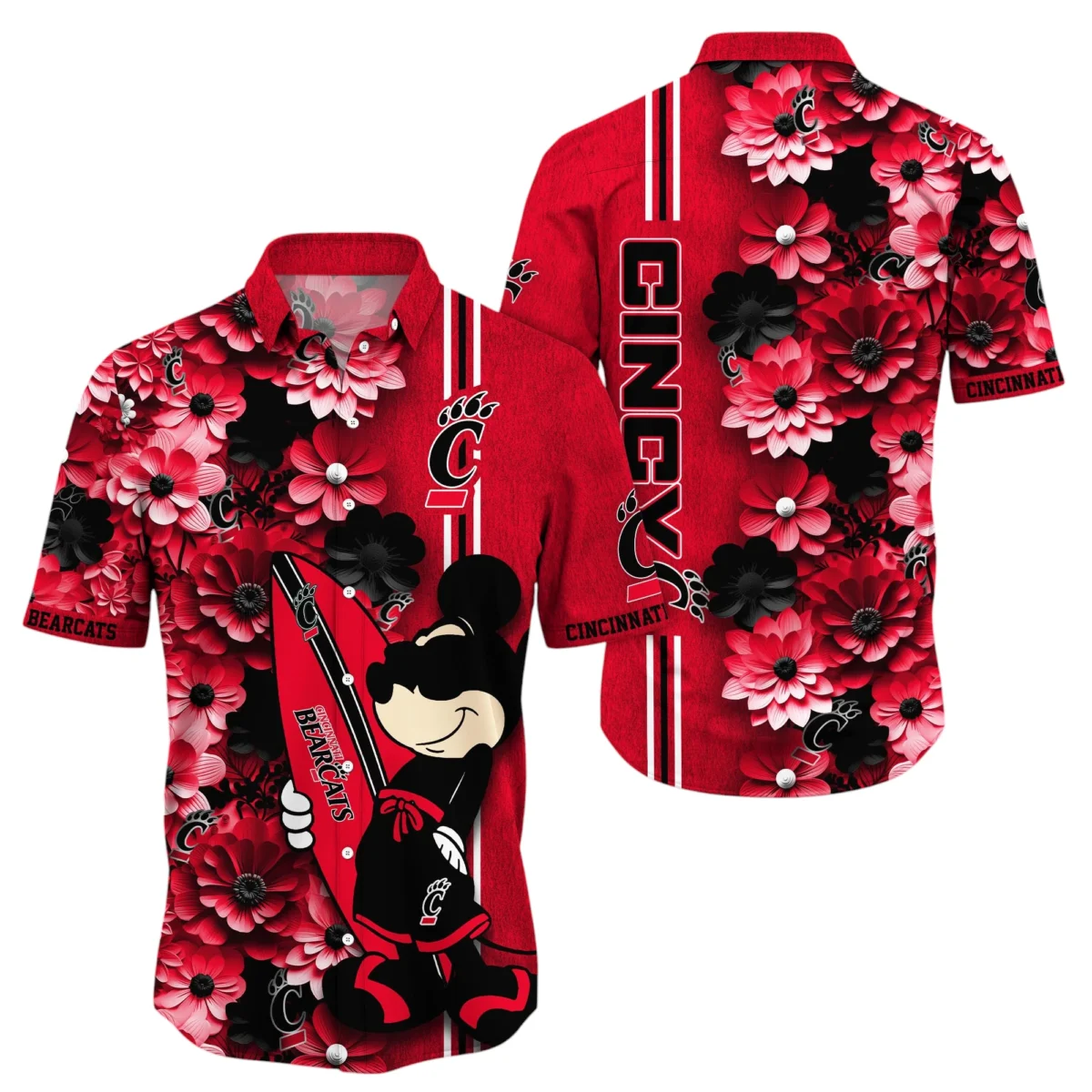Cincinnati Bearcats Hawaiian Aloha Shirt All Over Print, Custom Name TN260425Y7HWCT20NCCIN