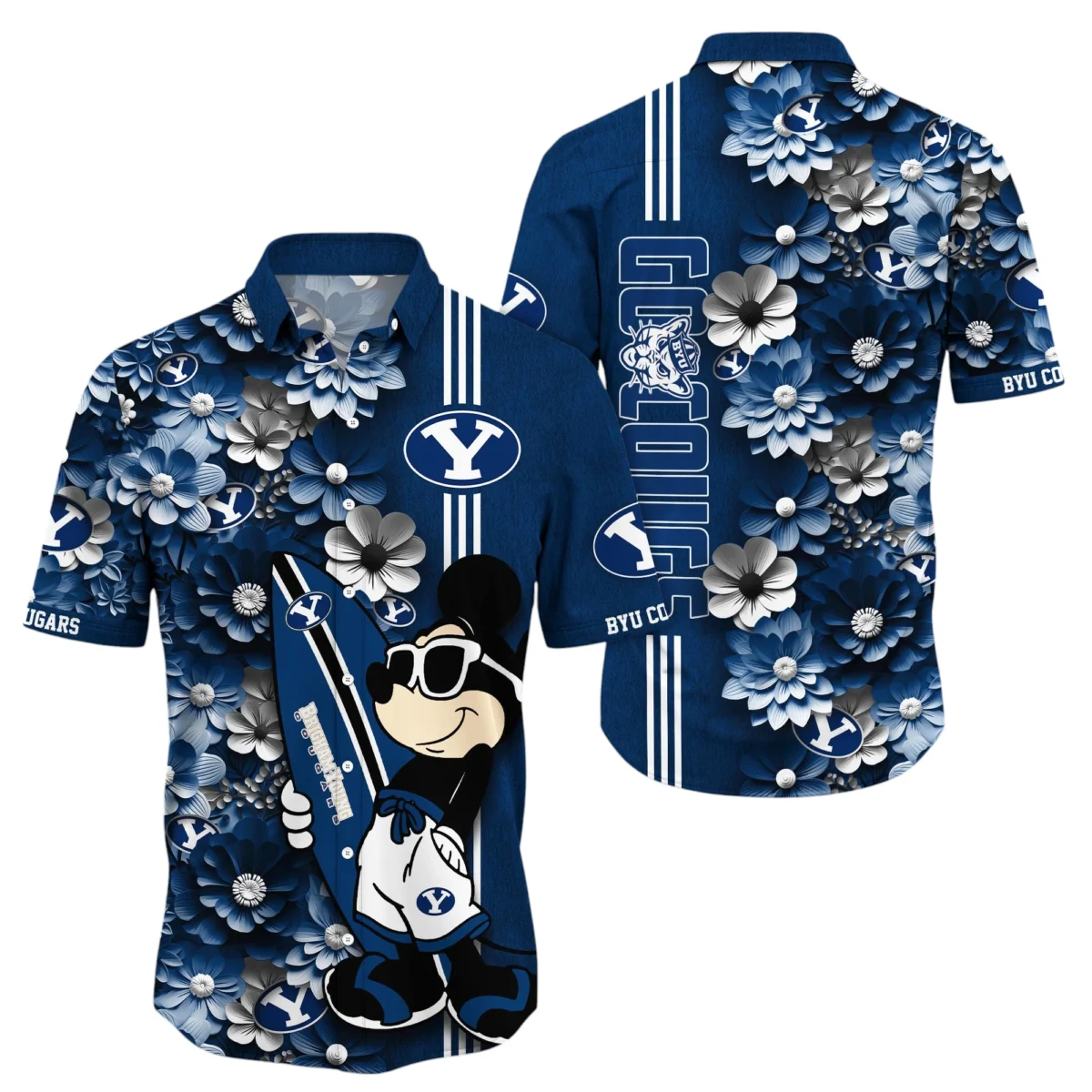 BYU Cougars Hawaiian Aloha Shirt All Over Print, Custom Name TN260425Y7HWCT22NCBYU