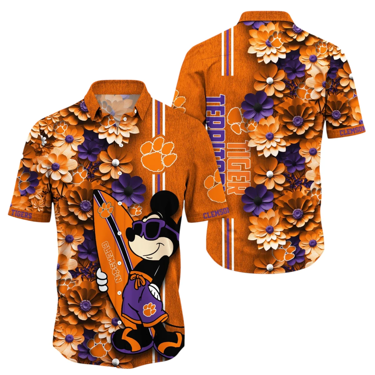 Clemson Tigers Hawaiian Aloha Shirt All Over Print, Custom Name TN260425Y7HWCT22NCCU