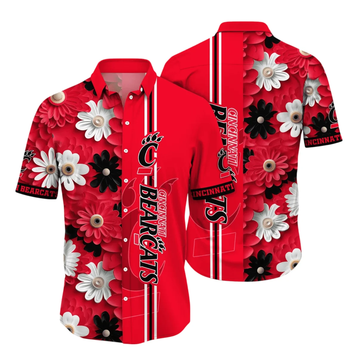 Cincinnati Bearcats Hawaiian Aloha Shirt All Over Print, Custom Name TN260425Y7HWCT23NCCIN