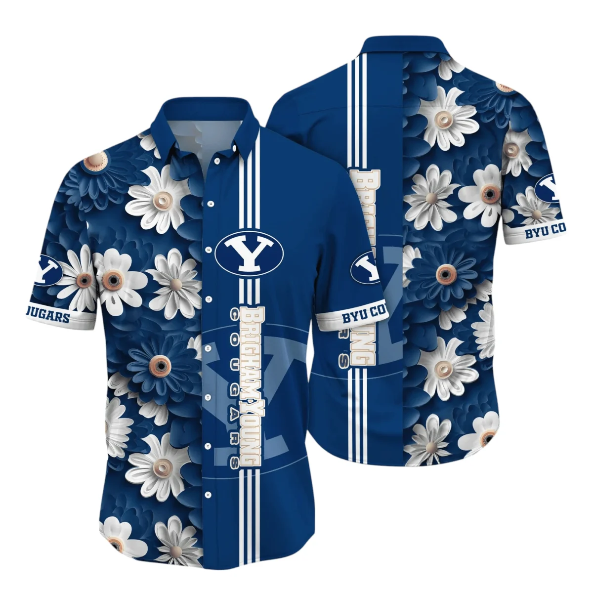 BYU Cougars Hawaiian Aloha Shirt All Over Print, Custom Name TN260425Y7HWCT25NCBYU