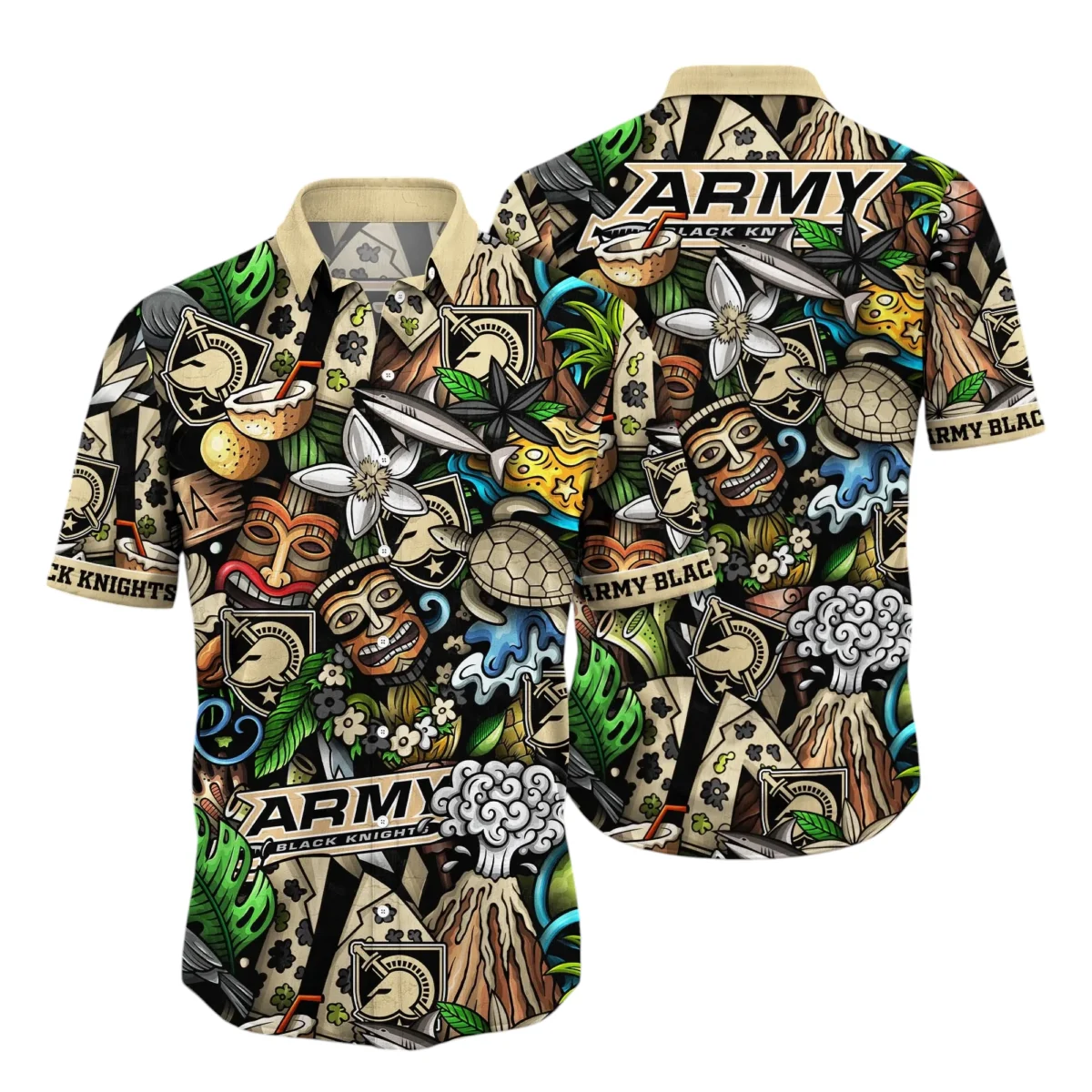 Army Black Knights Hawaiian Aloha Shirt All Over Print, Custom Name TN260425Y7HWCT2NCARMY