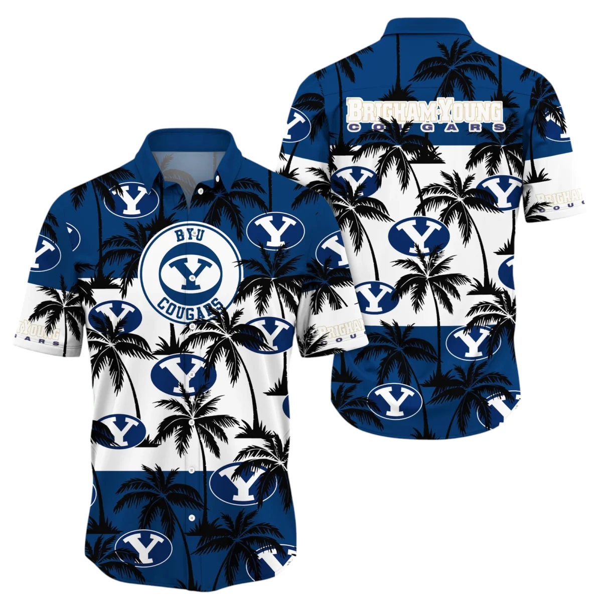BYU Cougars Hawaiian Aloha Shirt All Over Print, Custom Name TN260425Y7HWCT4NCBYU