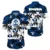 Navy Tropical Flower