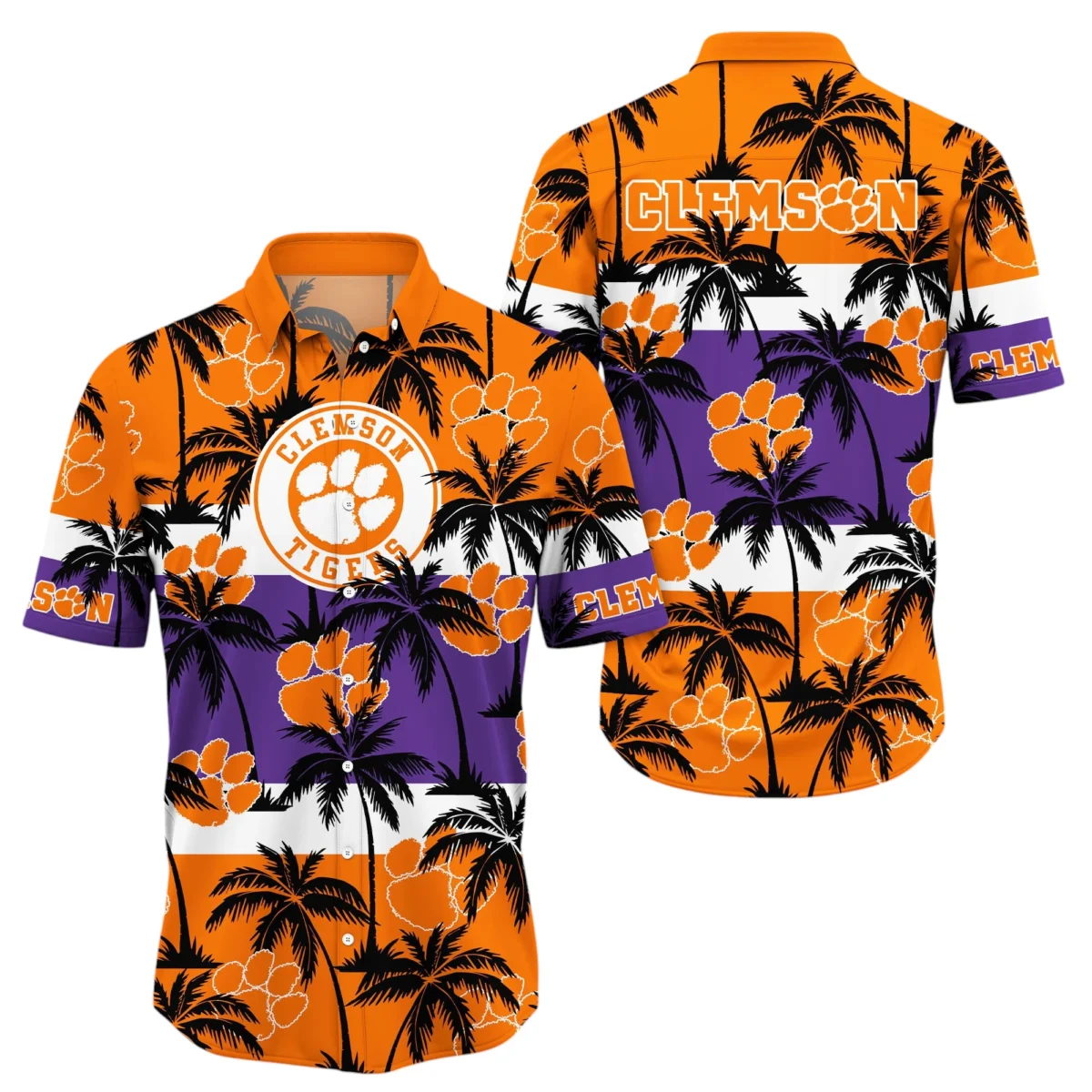 Clemson Tigers Hawaiian Aloha Shirt All Over Print, Custom Name TN260425Y7HWCT4NCCU