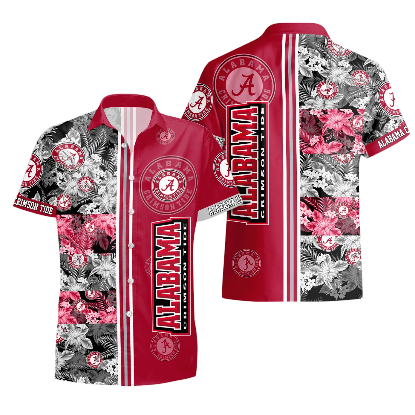 Alabama Crimson Tide Hawaiian Aloha Shirt All Over Print, Custom Name For Men Women Kids TN240425Y7HWCT14NCACT