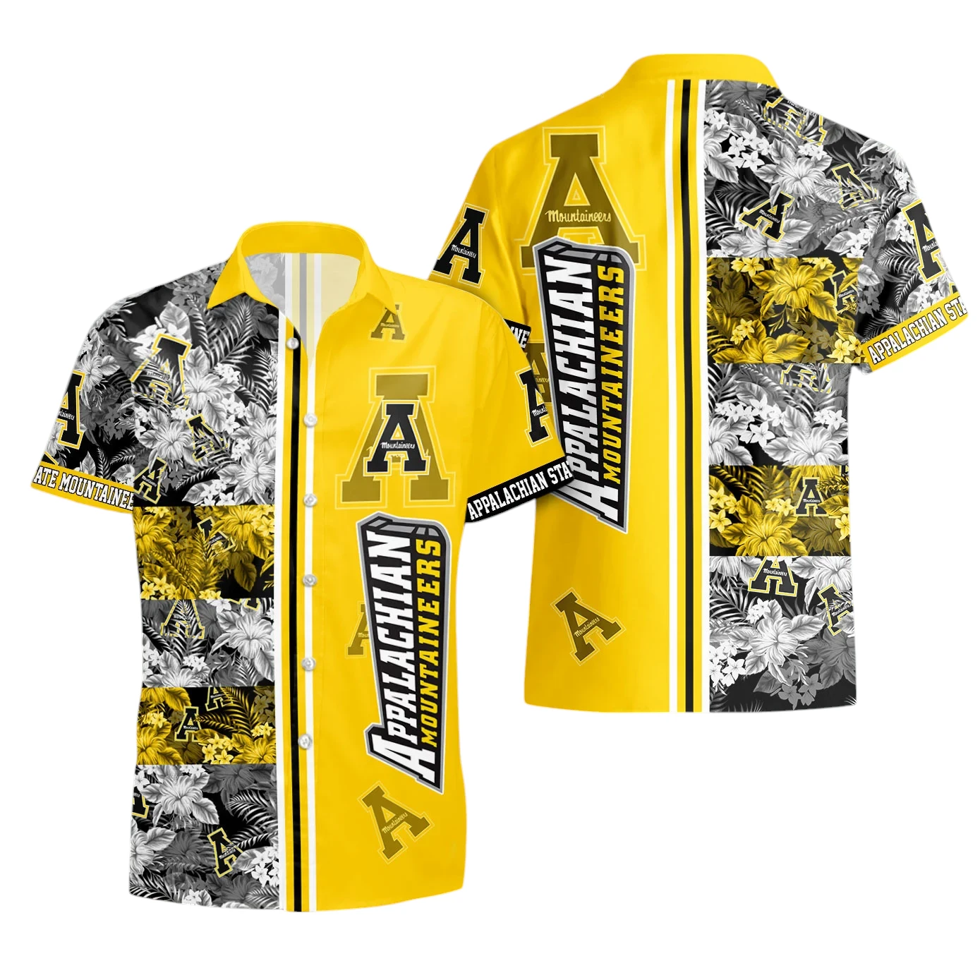 Appalachian State Mountaineers Hawaiian Aloha Shirt All Over Print, Custom Name For Men Women Kids TN240425Y7HWCT3NCASM