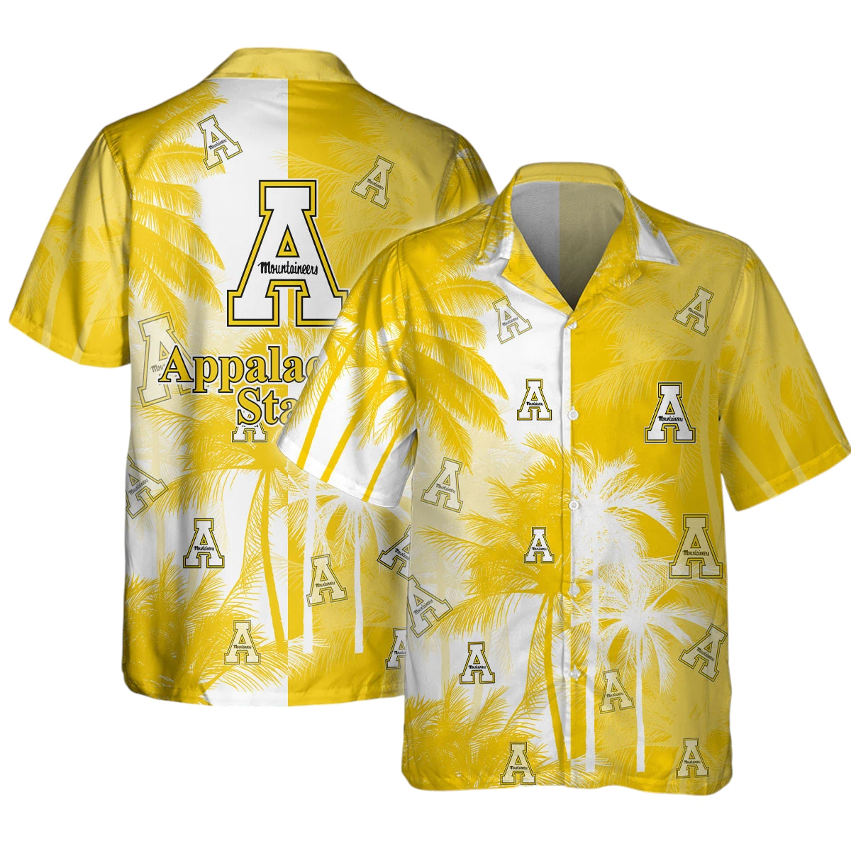 Appalachian State Mountaineers Hawaiian Aloha Shirt All Over Print, Custom Name For Men Women Kids TN240425Y7HWCT9NCASM