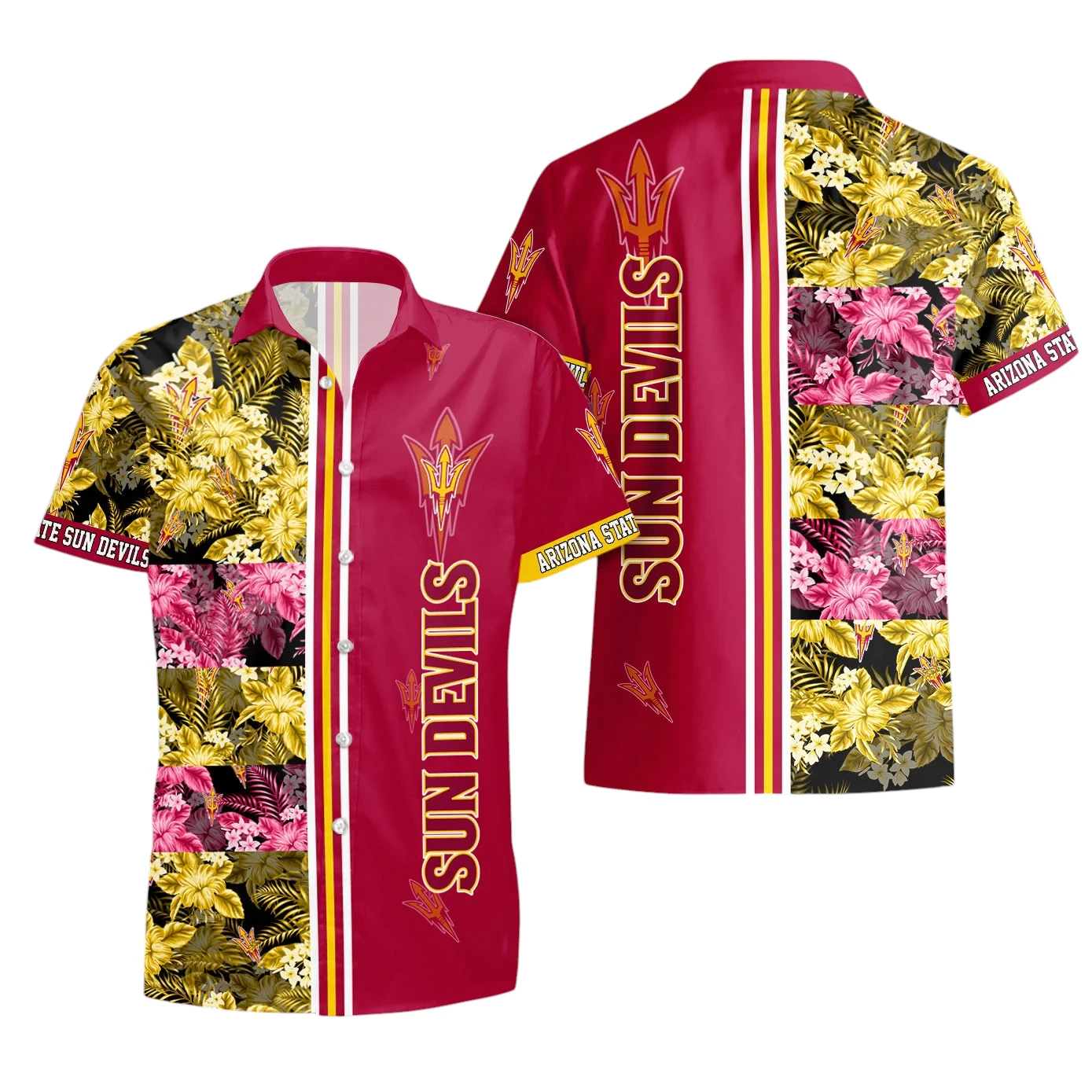 Arizona State Sun Devils Hawaiian Aloha Shirt All Over Print, Custom Name For Men Women Kids TN240425Y7HWCT11NCASD