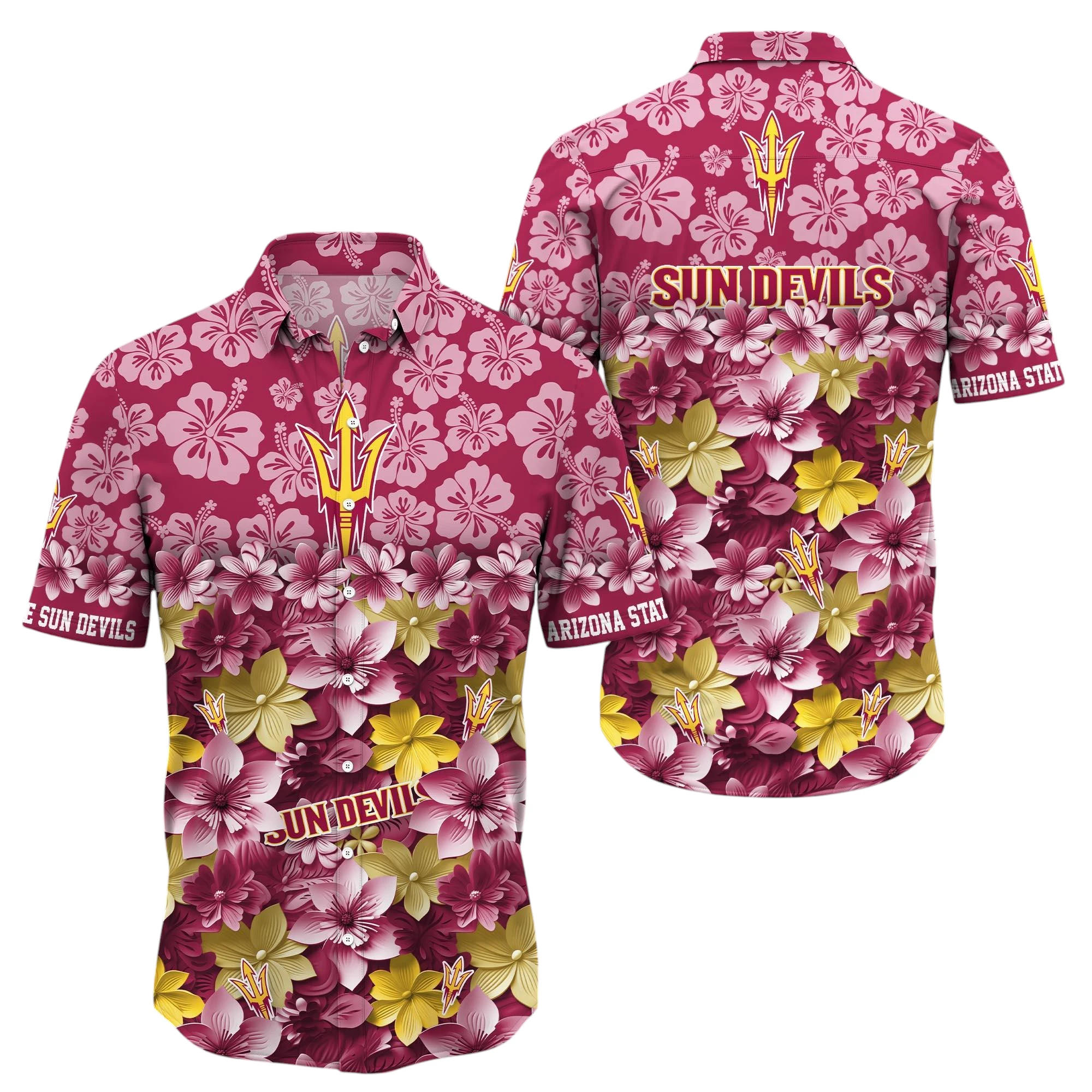 Arizona State Sun Devils Hawaiian Aloha Shirt All Over Print, Custom Name For Men Women Kids TN240425Y7HWCT21NCASD