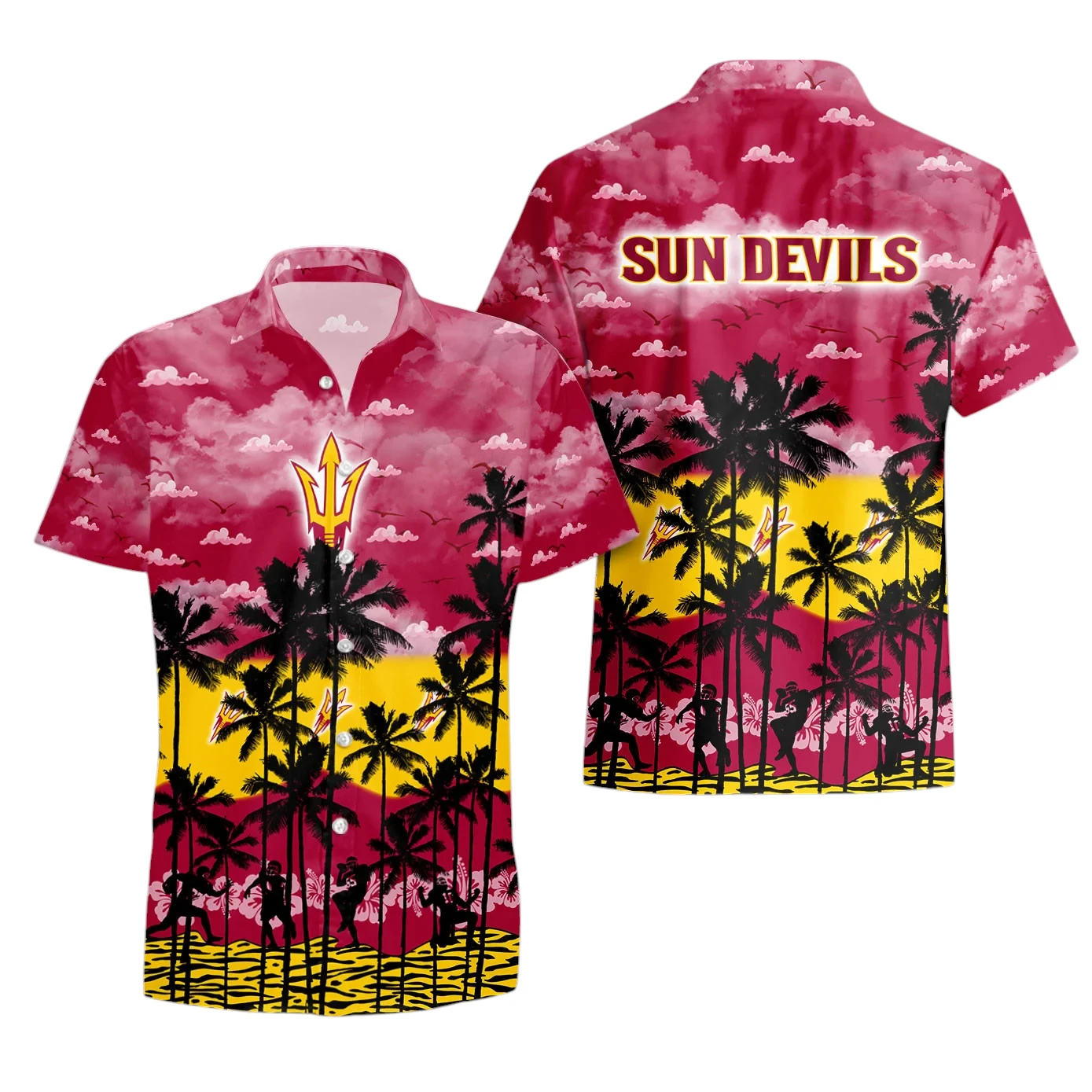 Arizona State Sun Devils Hawaiian Aloha Shirt All Over Print, Custom Name For Men Women Kids TN240425Y7HWCT22NCASD
